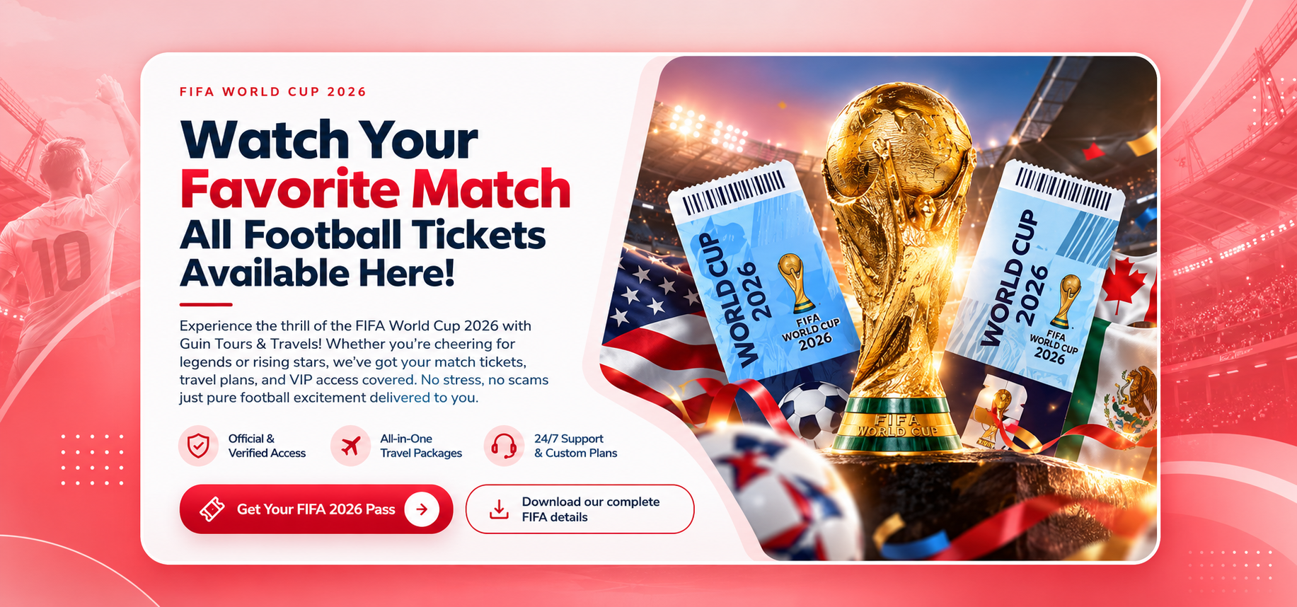 FIFA World Cup 2026 travel and ticket banner